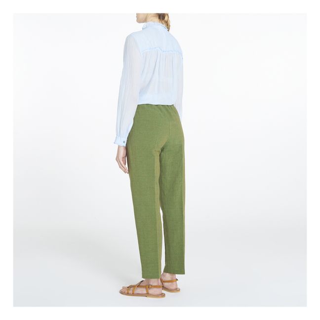 Stretchy Cotton and Linen Trousers | Verde