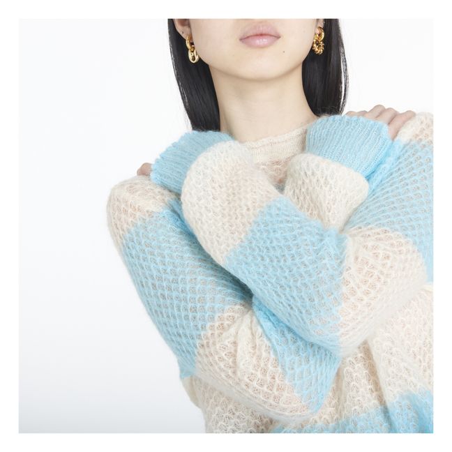 Striped Mohair Jumper | Blau