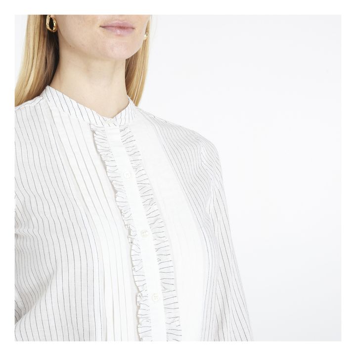 Khadi Unicycle Striped Cotton Shirt | Weiß- Produktbild Nr. 2