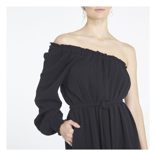 Vestido de gasa de algodón Aveline | Negro