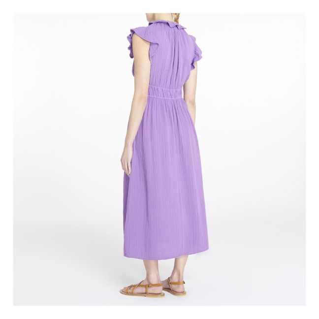 Kleid Peony Gaze aus Baumwolle | Violett