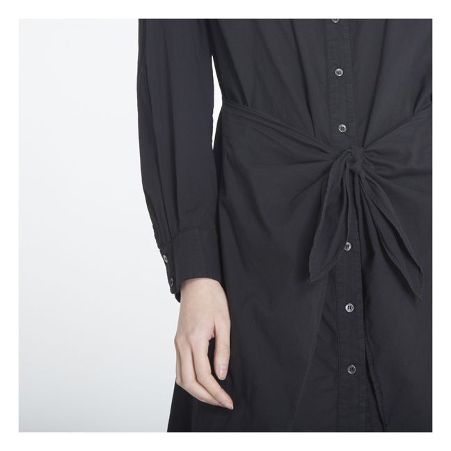 Vestido de popelina de algodón Suri | Negro