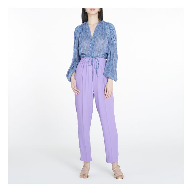 Pantalon Elastiqué Double Georgette | Violet