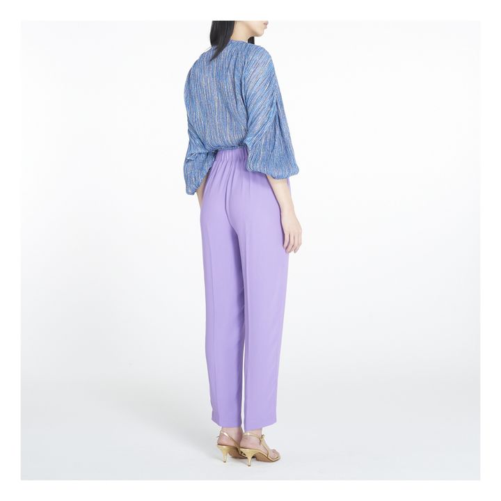 Georgette Double Elastic Trousers | Viola- Immagine del prodotto n°3