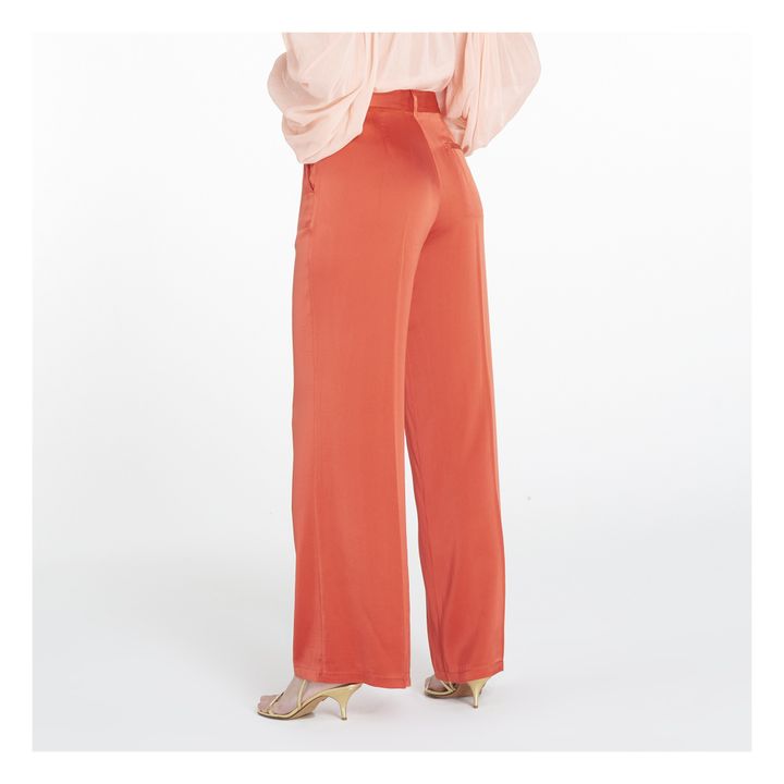 Silk Satin Trousers | Arancione- Immagine del prodotto n°3