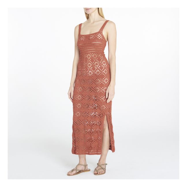 Robe Midi Edith Crochet | Terracotta