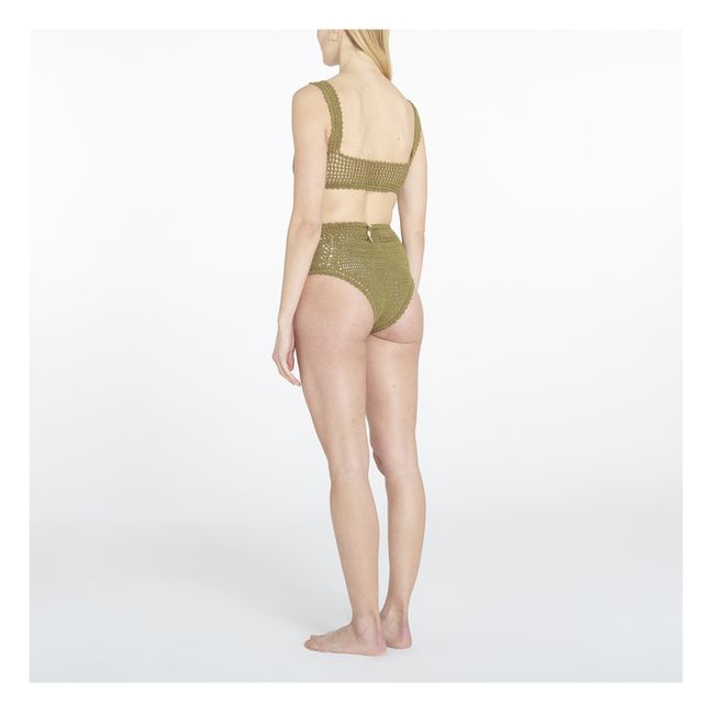 Bas de Maillot Taille Haute Essential Crochet | Vert