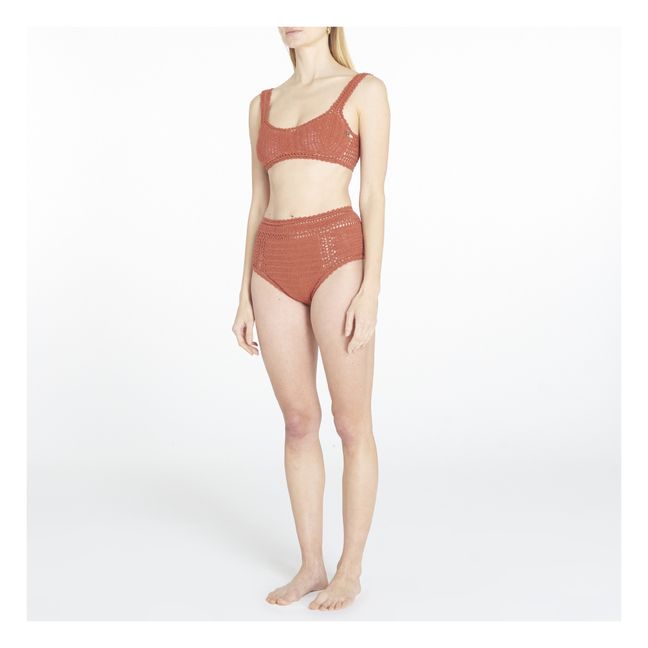 Essential High-Waisted Crochet Bikini Bottoms | Terracotta