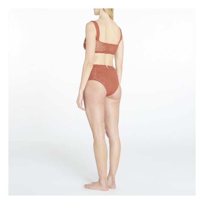 Essential High-Waisted Crochet Bikini Bottoms | Terracotta