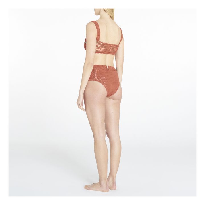 Bikinihose hohe Taille Essential gehäkelt | Terracotta- Produktbild Nr. 2