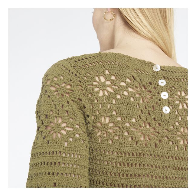 Edith Crochet Top | Green