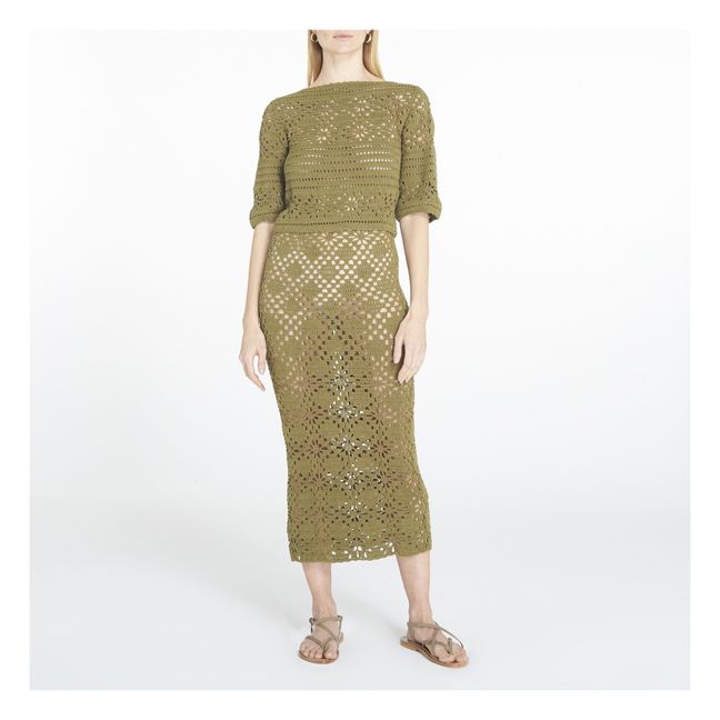 Edith Crochet Skirt | Green
