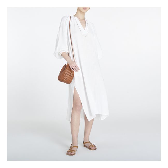 Kleid Jhula Maxi Gaze aus Bio-Baumwolle | Weiß