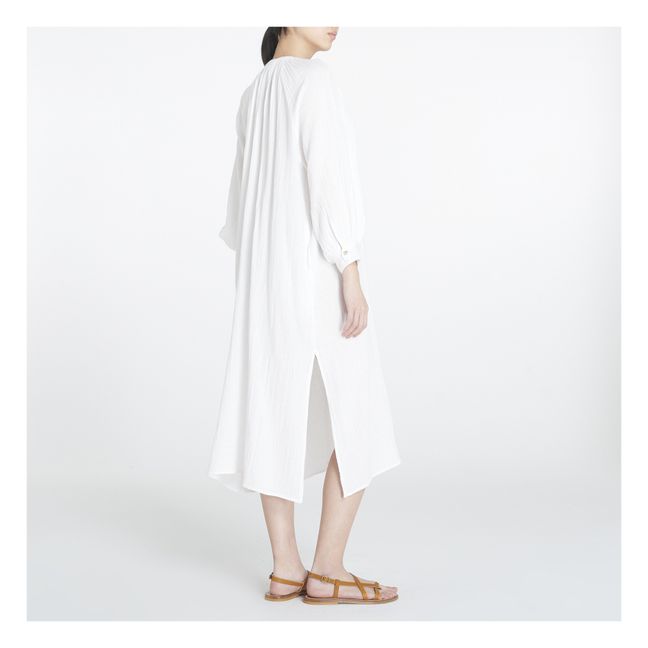 Jhula Cotton Muslin Maxi Dress | Bianco