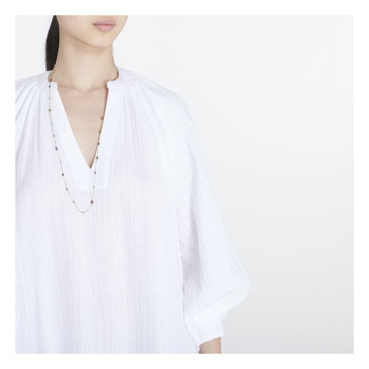 Jhula Organic Cotton Muslin Mini Dress | Bianco- Immagine del prodotto n°2