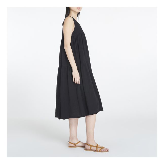 Geeta Organic Cotton Muslin Dress | Black