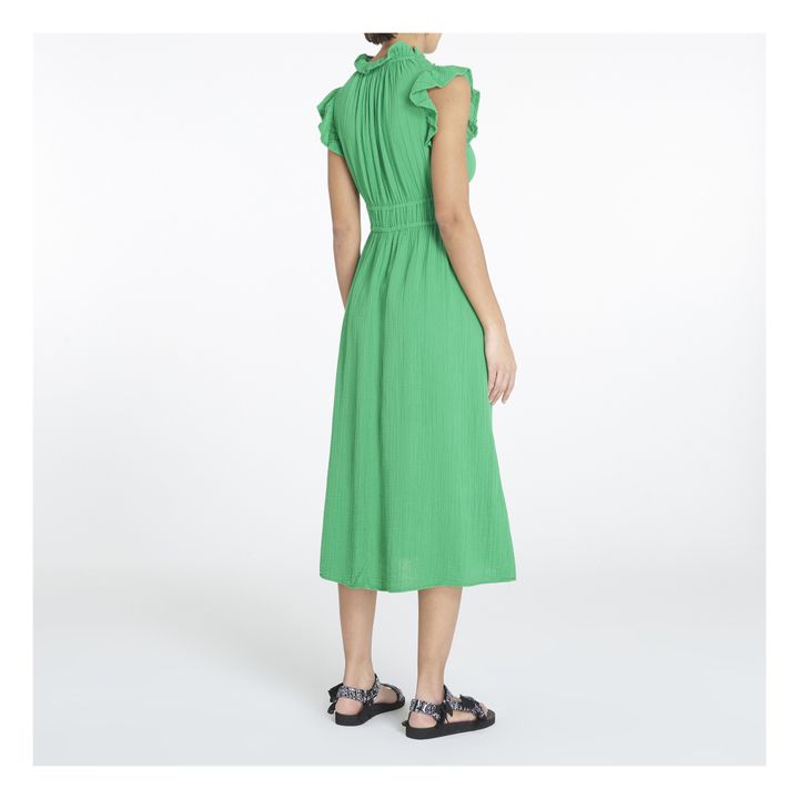 Kleid Peony Gaze aus Baumwolle | Grün- Produktbild Nr. 3