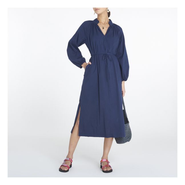 Vestido Arabella de popelina de algodón | Azul Marino
