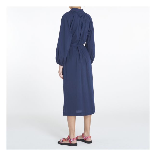 Vestido Arabella de popelina de algodón | Azul Marino