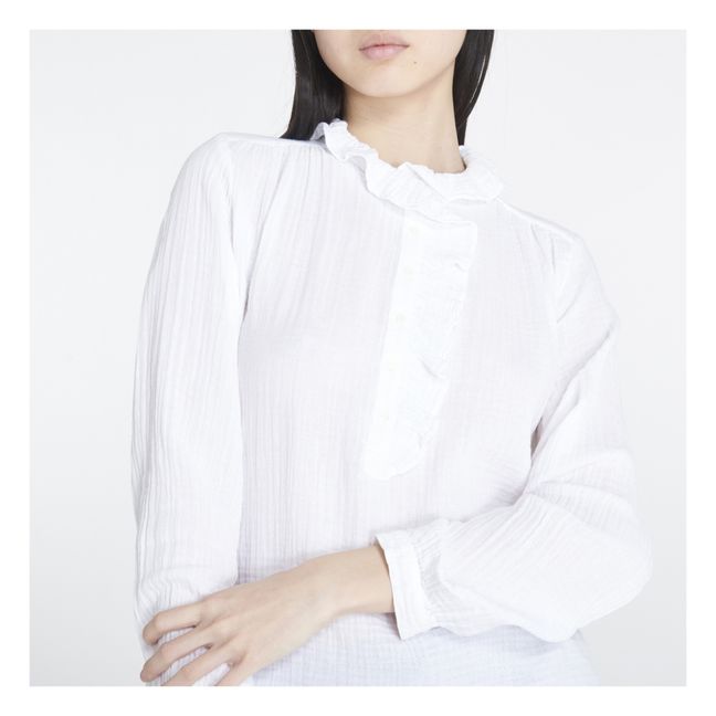 Bluse Caspian aus Baumwollgaze | Weiß