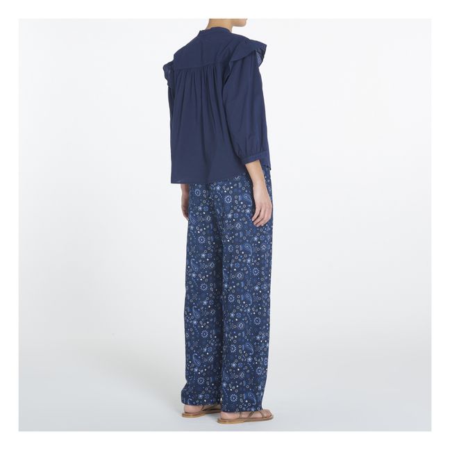 Bluse Aria  aus Baumwollpopeline | Navy
