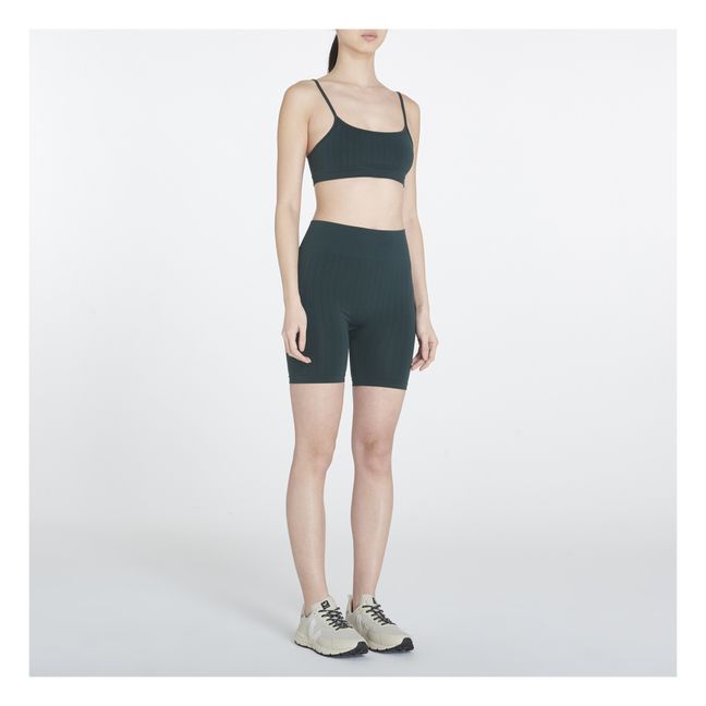 Sincere Flat Rib Multifunction Crop Top | Verde Oscuro