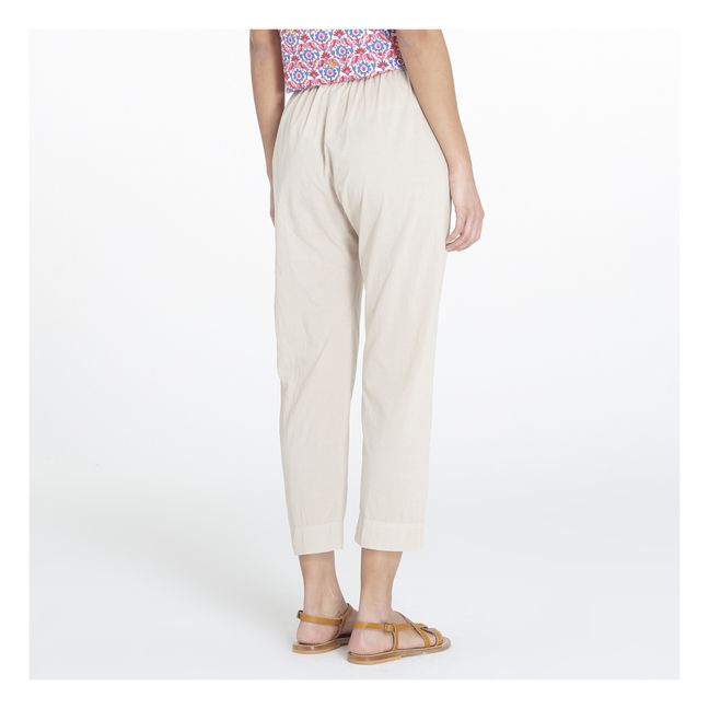Pantalon Draper Popeline de Coton | Grège