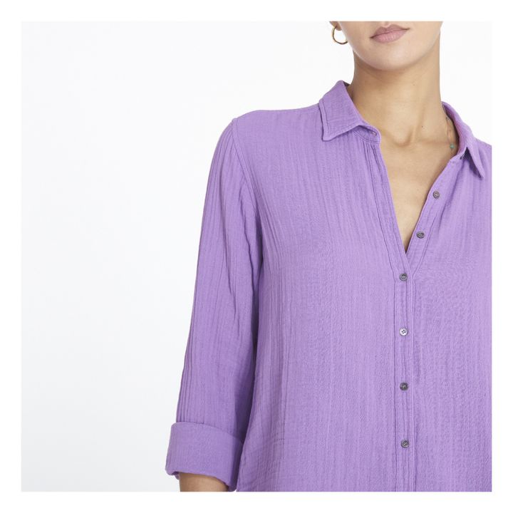Camicia, modello: Scout, in garza di cotone | Viola- Immagine del prodotto n°2