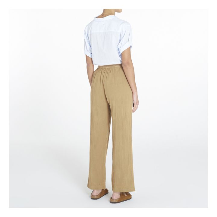 Pantalon lounge femme en coton bio sable