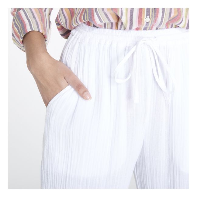 Pantalón de gasa de algodón Dylan | Blanco