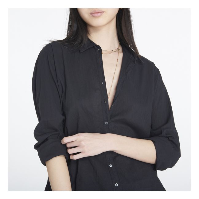 Beau Cotton Poplin Shirt | Schwarz