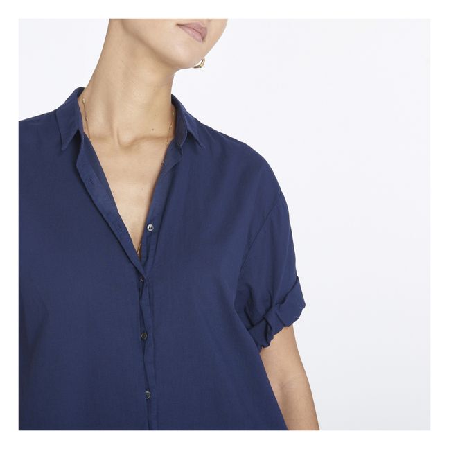 Channing Cotton Poplin Shirt | Blu marino