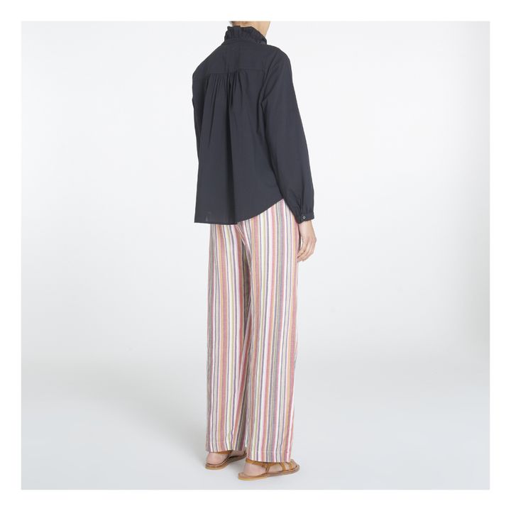 Caspian Cotton Poplin Blouse | Black- Product image n°3