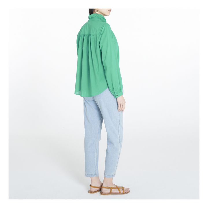 Bluse Caspian aus Baumwollpopeline | Grün- Produktbild Nr. 3