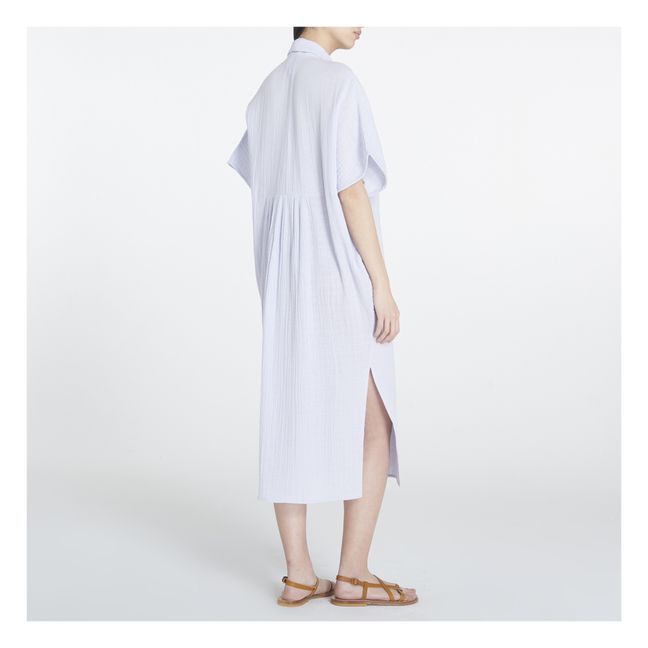 Kleid Kaftan Kai Gaze aus Baumwolle Bio-Baumwolle | Lavendel