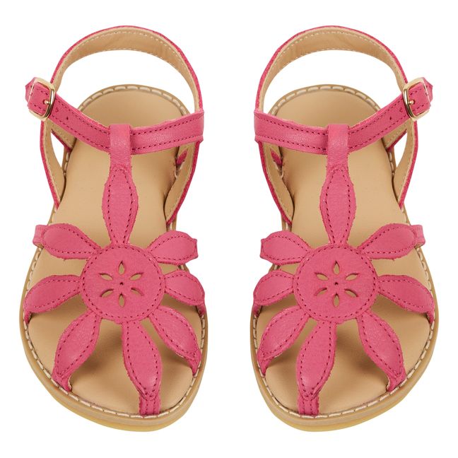 Sandales Cuir Fleur | Pink