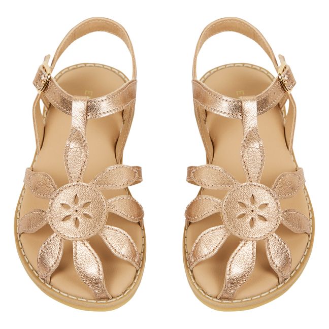 Flower Leather Sandals | Dorado