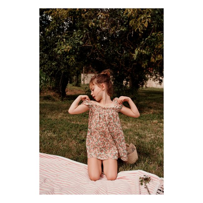 Kleid mit Blumenmuster | Seidenfarben