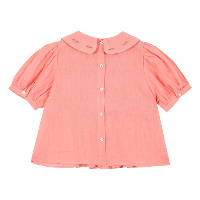 Blouse Smockée Brodée | Rose