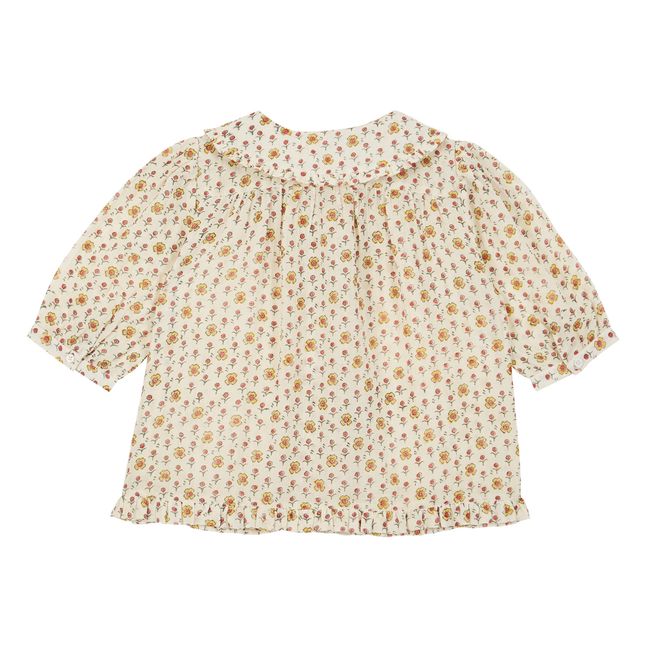 Blusa bordada de flores | Crudo