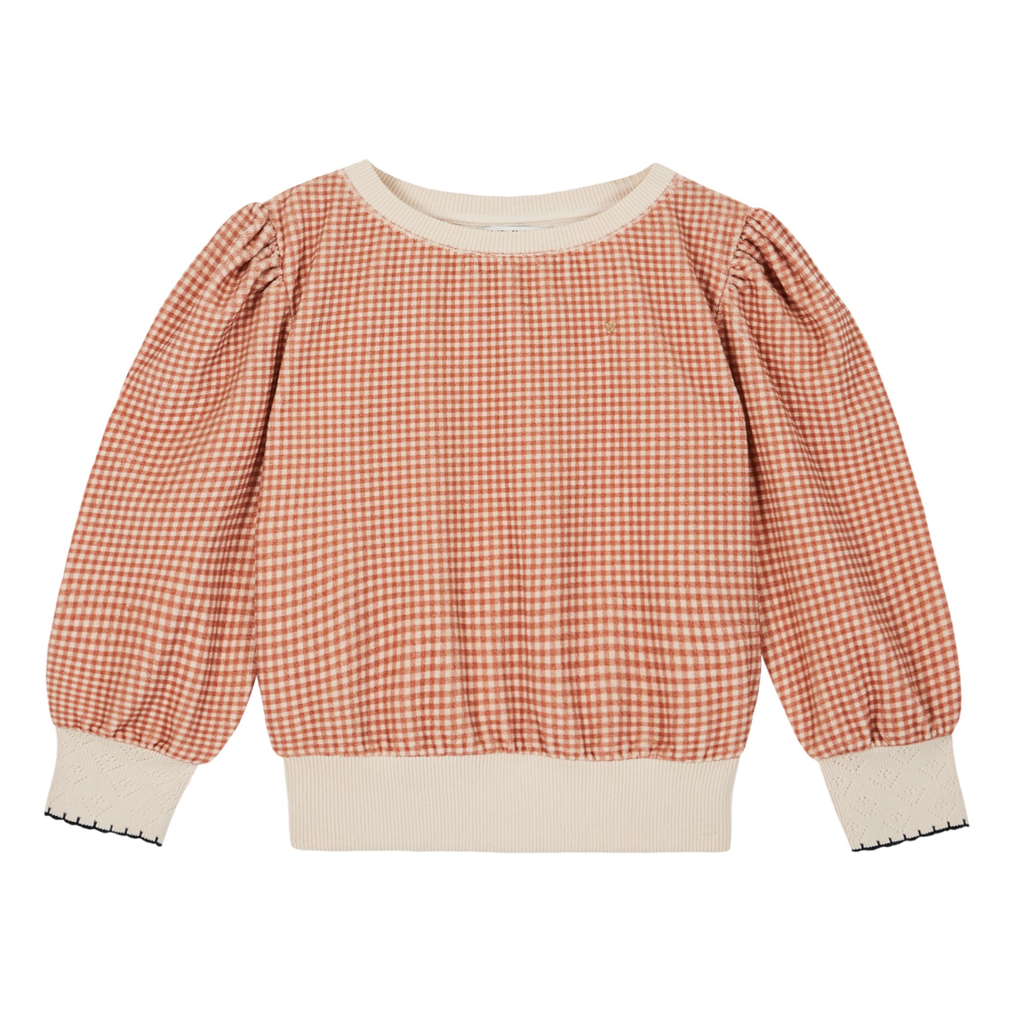 Emile et Ida Sweatshirt aus Frottee Vichy | Terracotta