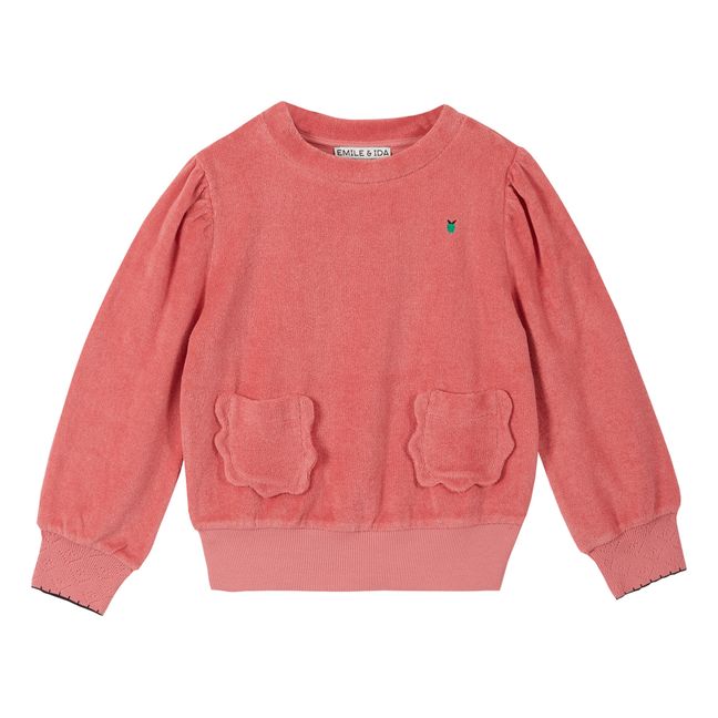 Sweatshirt Frottee Taschen | Rosa