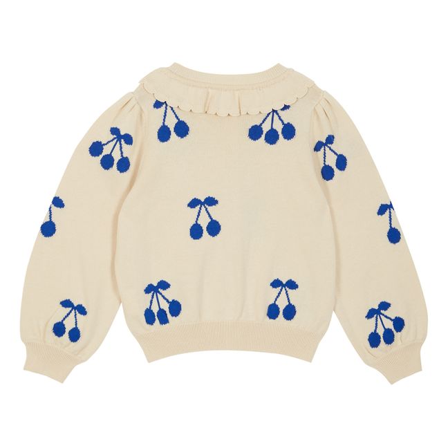 Cardigan Coton Bio Cerises | Ecru