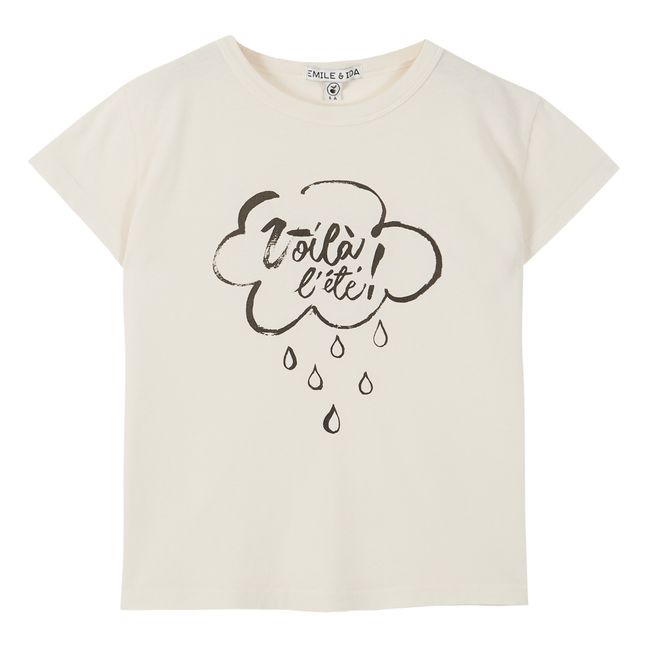 Camiseta con estampación de nube | Crudo