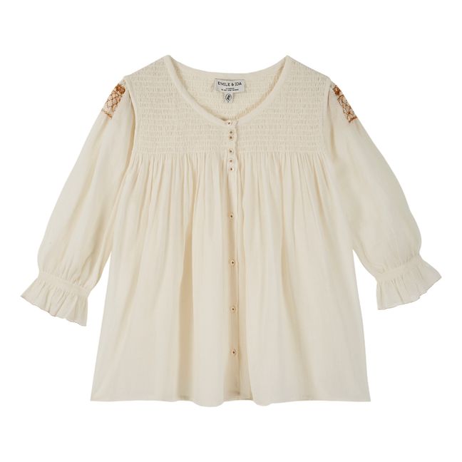 Embroidered Smock Blouse - Women’s Collection  | Ecru