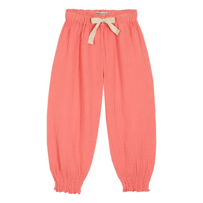 Cotton Gauze Harem Pants | Pink