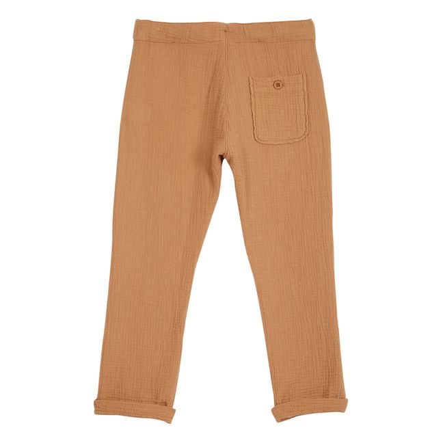Pantaloni in garza di cotone | Ocra