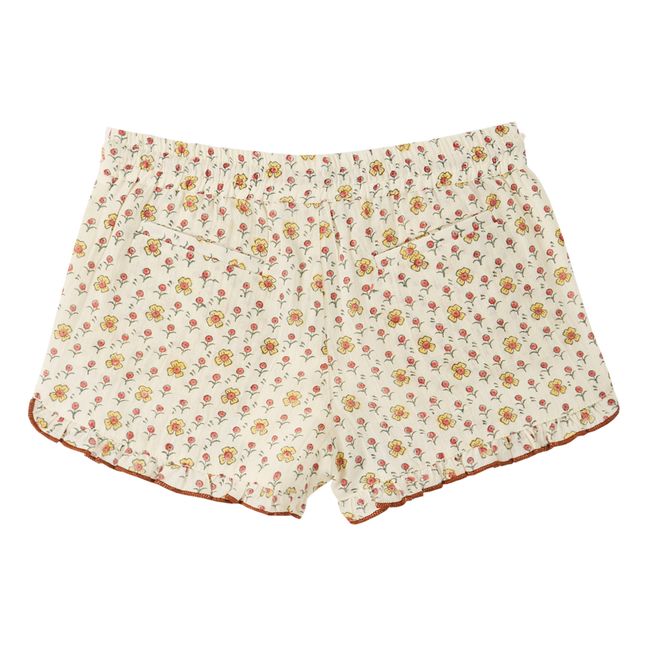 Pantalón corto de flores | Crudo