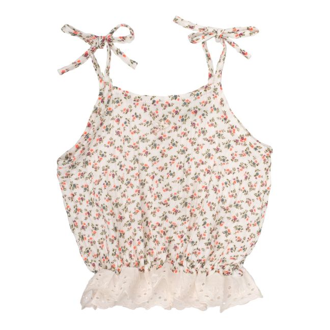 Floral Top  | Ecru