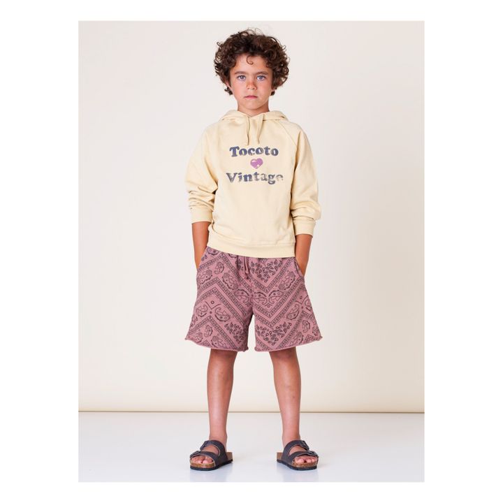Bandana Print Organic Cotton Shorts | Rosa- Produktbild Nr. 1